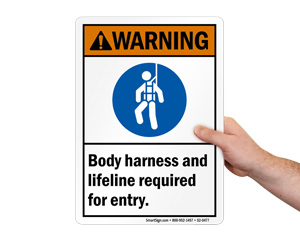 Warning Safety Harness Signs