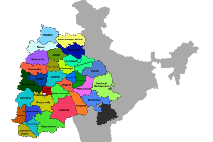 Telangana Political Map Empty