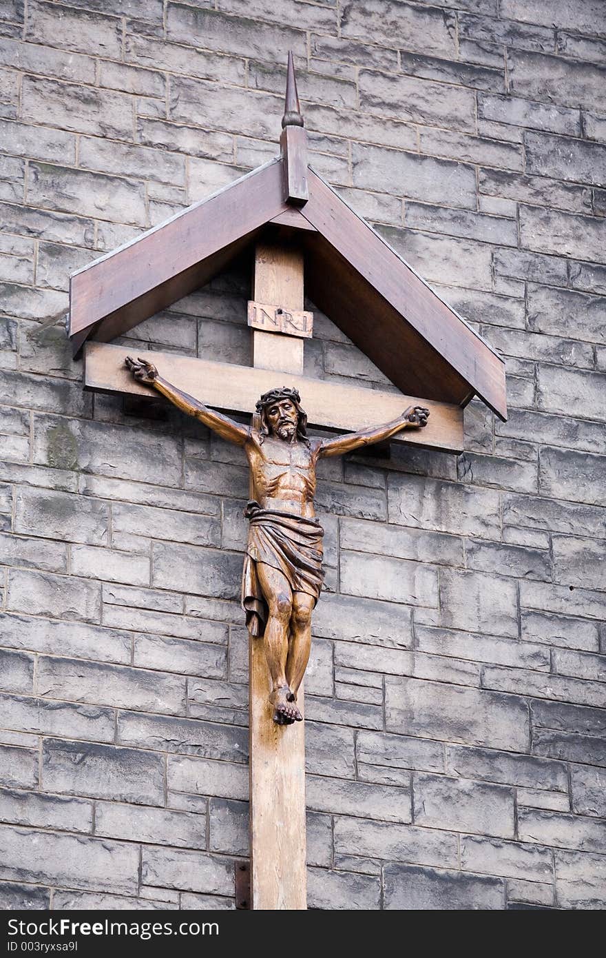 Jesus wood sculpture. Edinburgh (Scotland)