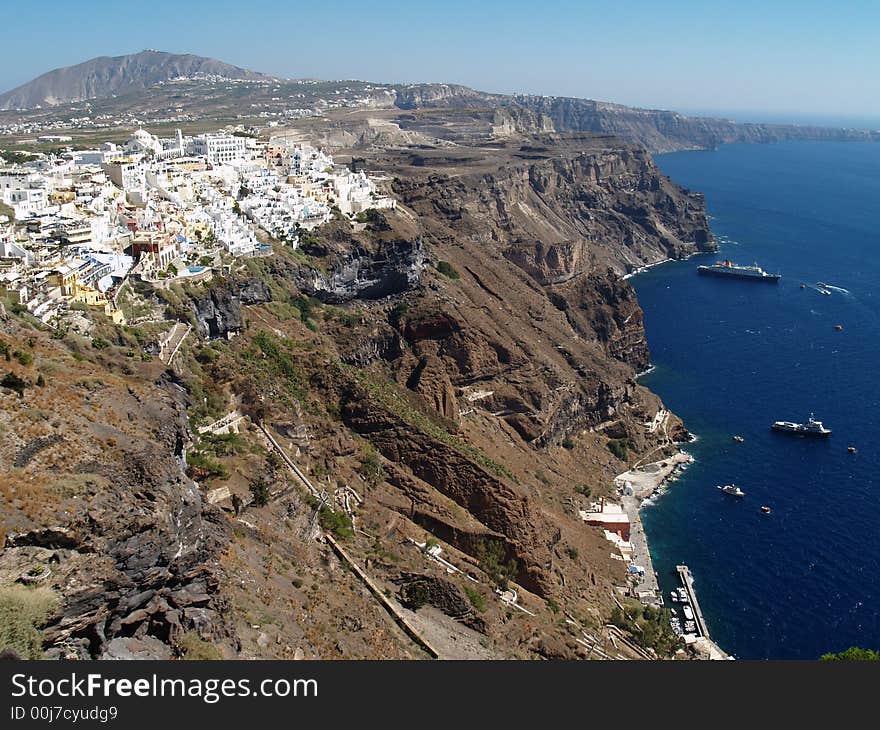 Santorini island mountains view,Greece. Santorini island mountains view,Greece