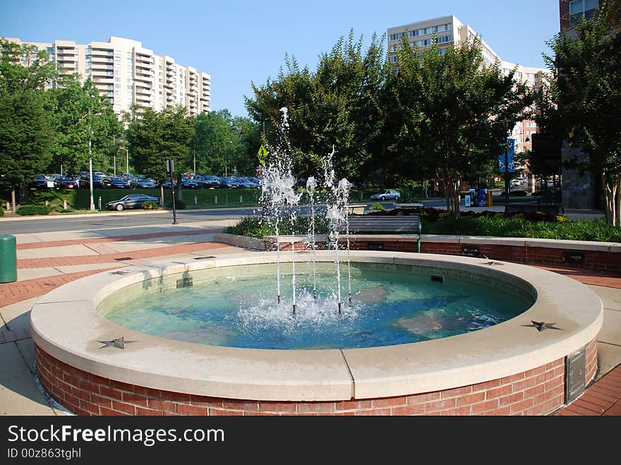 A modest fountain in the Washington courtyard. A modest fountain in the Washington courtyard.