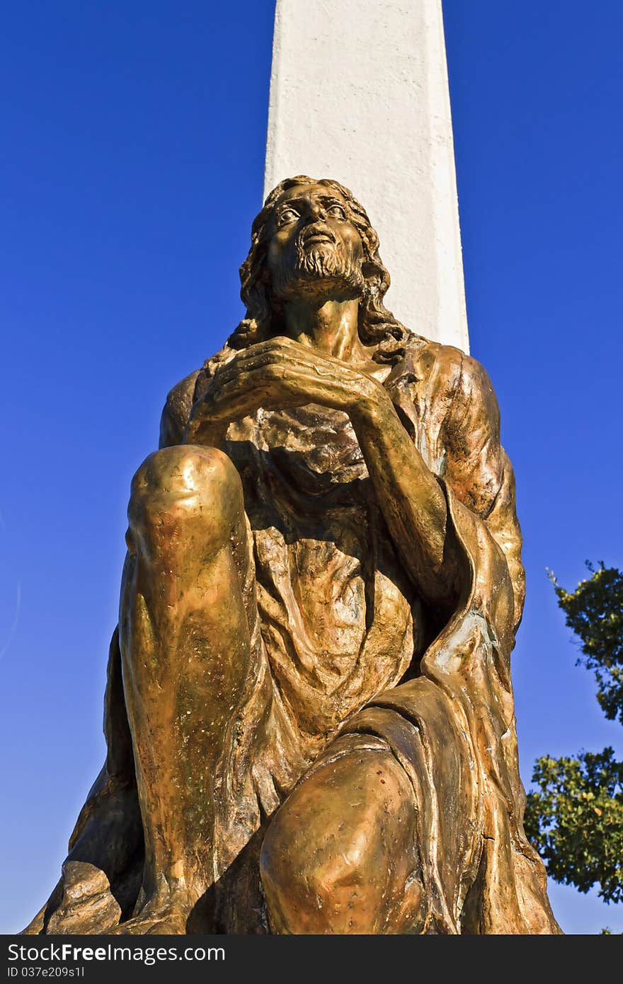 Statue of Jesus Christ praying, in Orthodox church in Macedonia. Statue of Jesus Christ praying, in Orthodox church in Macedonia