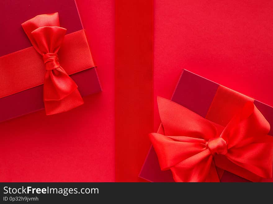 Romantic celebration, lifestyle and birthday present concept - Luxury holiday gifts on red