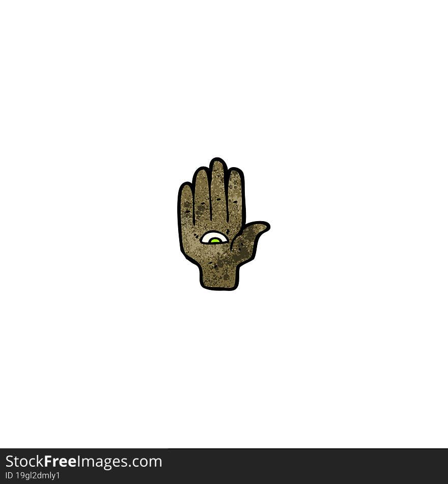 all seeing eye hand cartoon