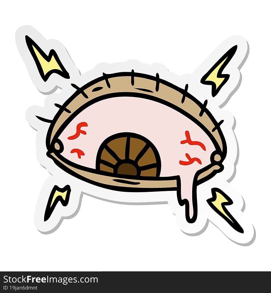 sticker cartoon doodle of an enraged eye