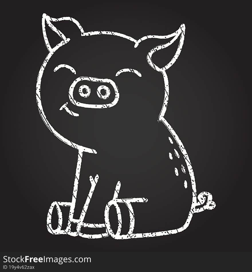 Pig Chalk Drawing