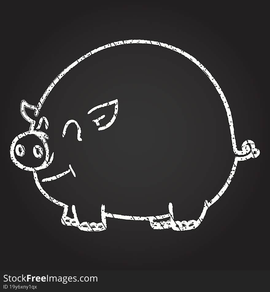 Pig Chalk Drawing