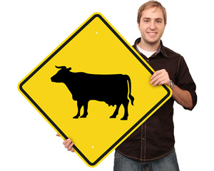 Cattle crossing sign