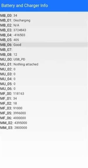 xiaomi battery and charge info codes