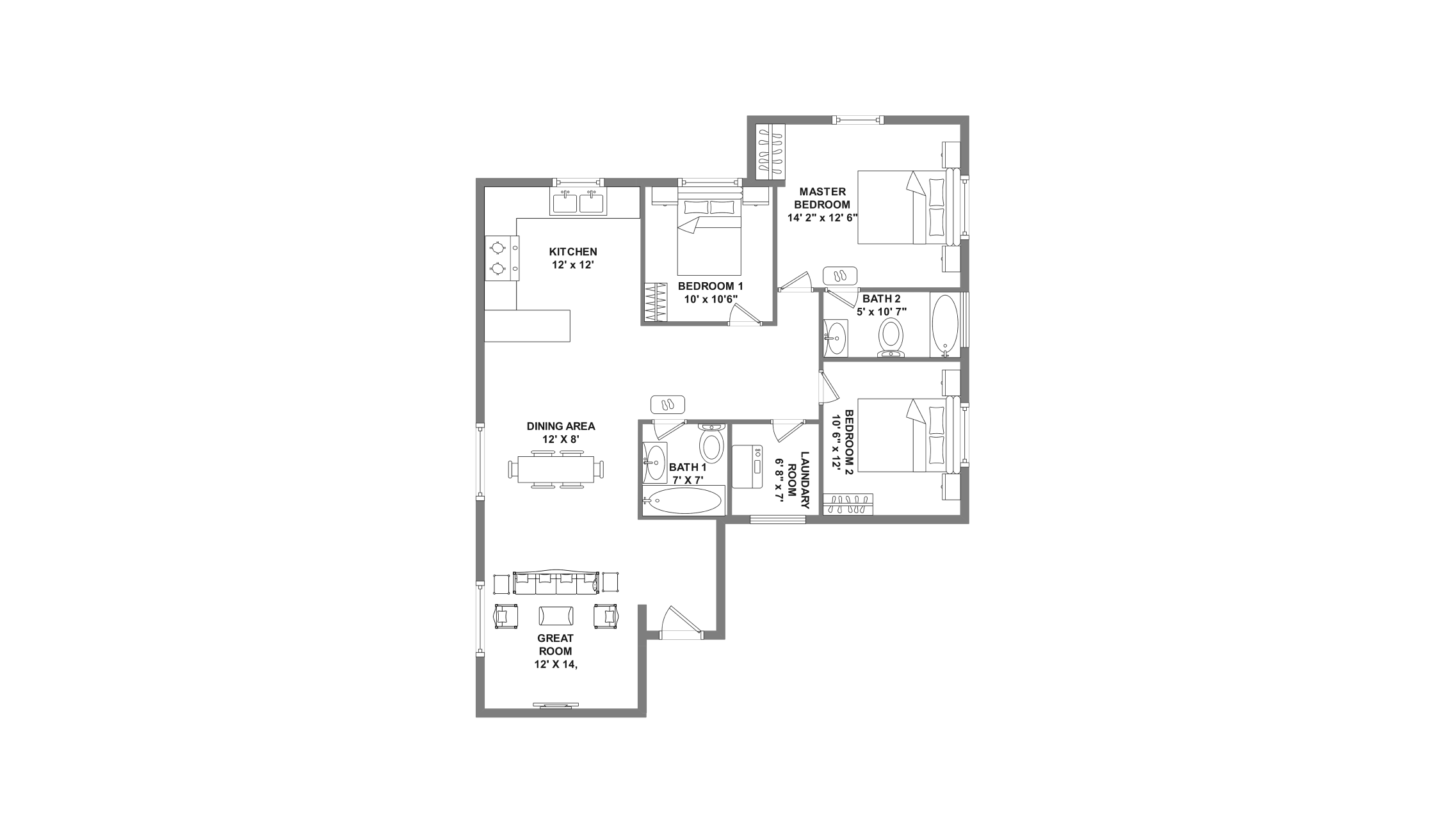 1345 sq.ft usa floor plan on Edrawmax