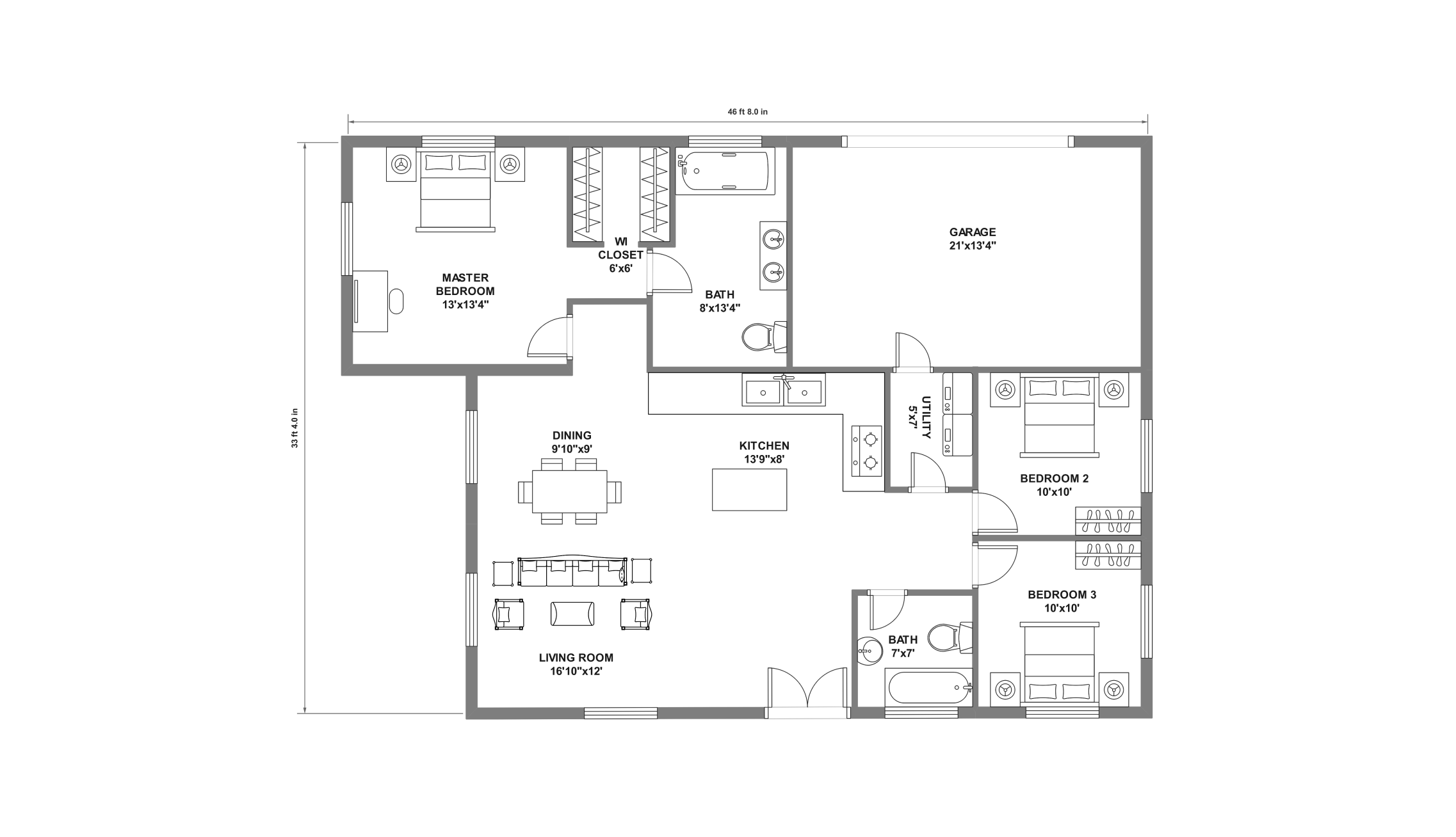 1345 sq.ft usa floor plan on Edrawmax