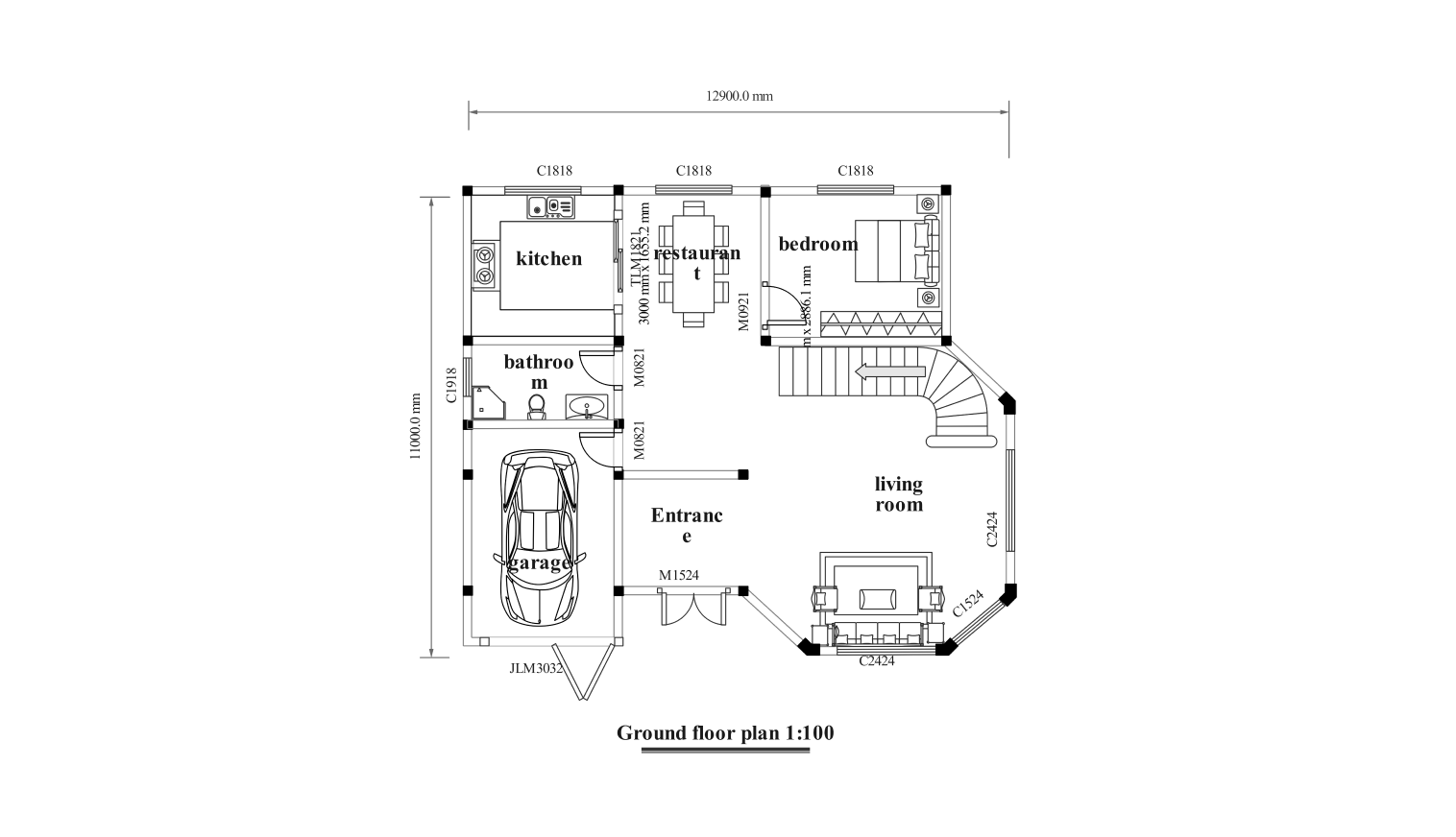 2-story floor plan on edrawmax