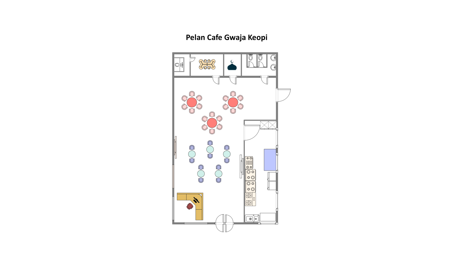 cafe floor plan on Edrawmax