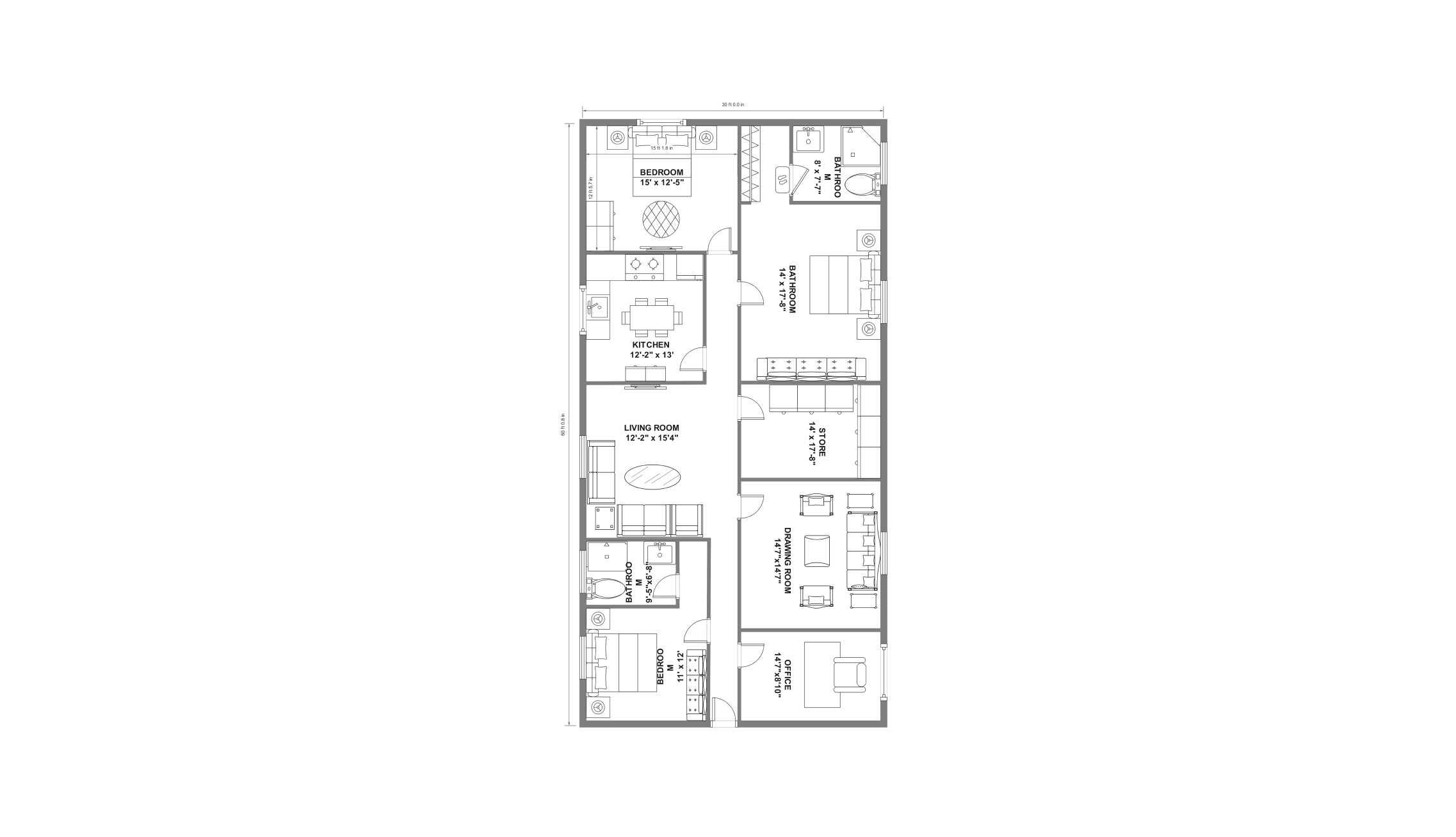 mid century floor plan