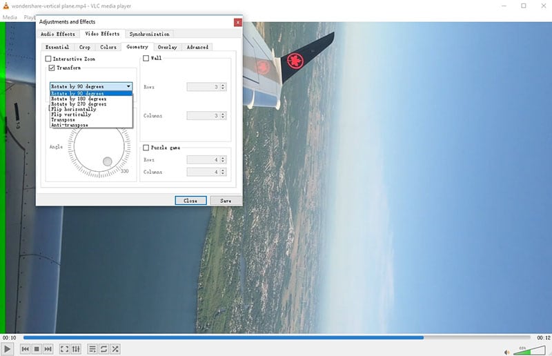 VLC rotate video
