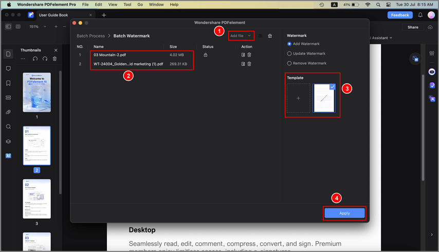 add watermark to PDF in batch