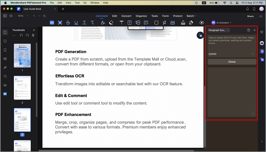 paragraph grammar check PDF