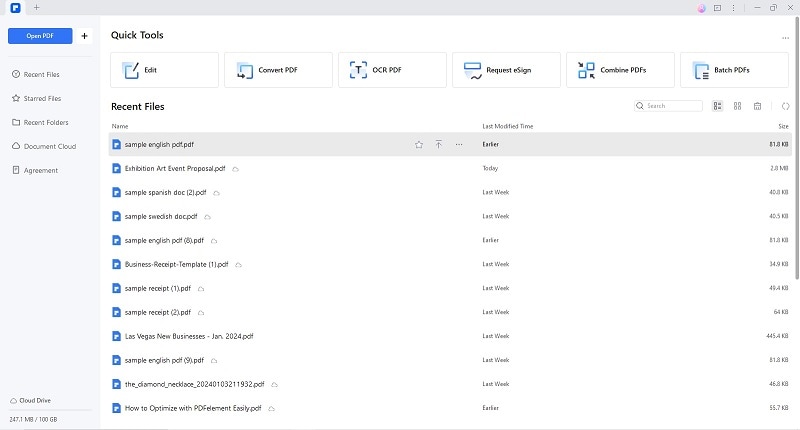 pdfelement dashboard