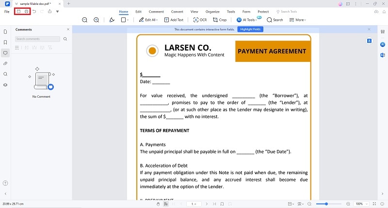 pdfelement save fillable form