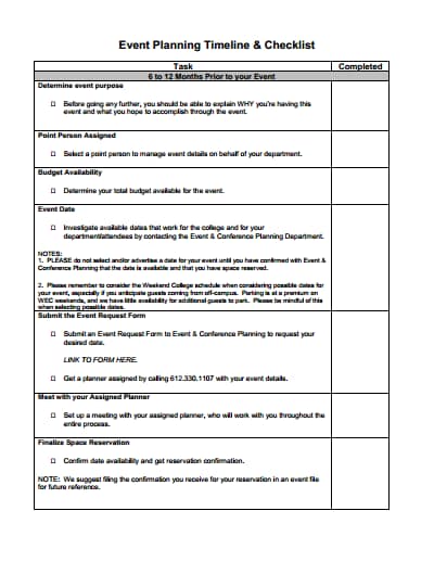 event timeline template 4