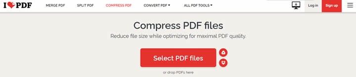 use ilovepdf to compact pdf