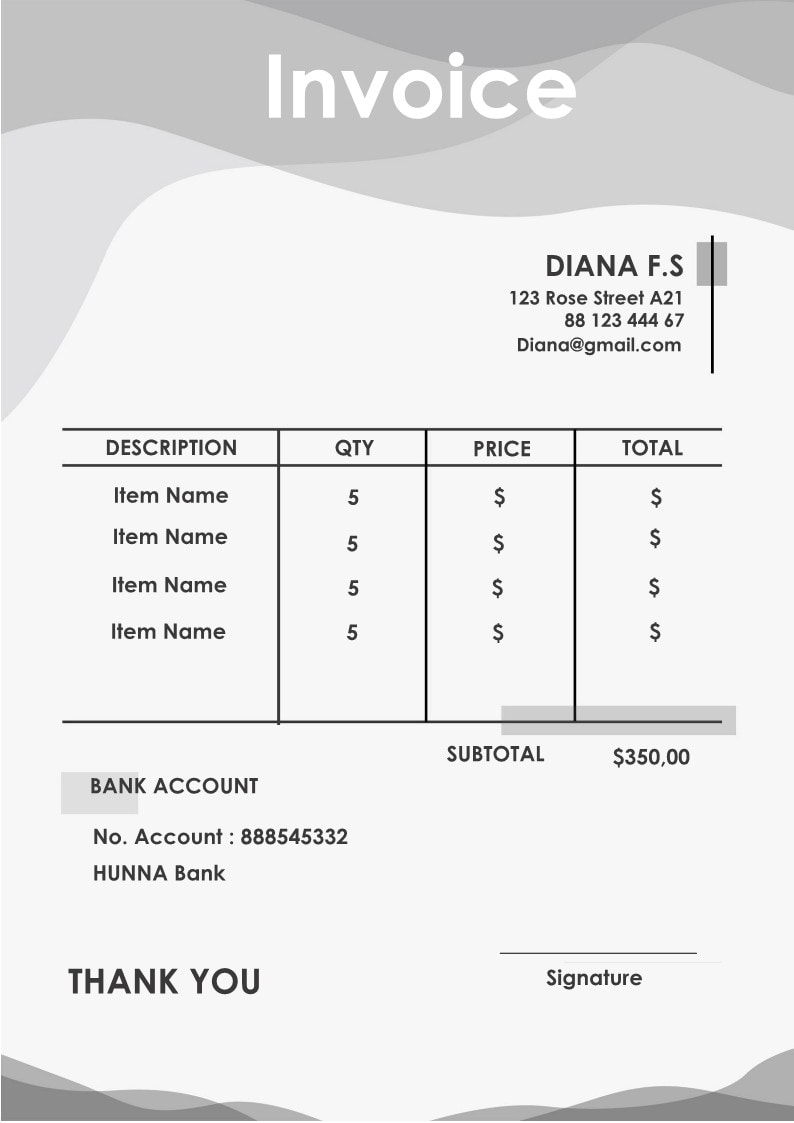 freelancer invoice templates