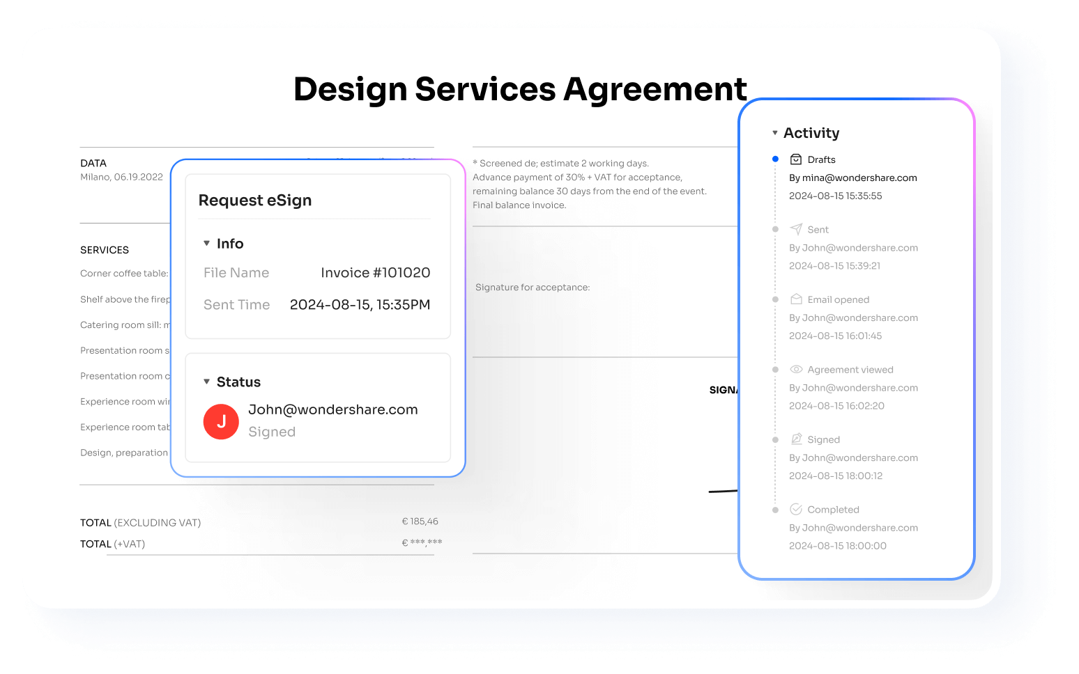 Track pdf signatures