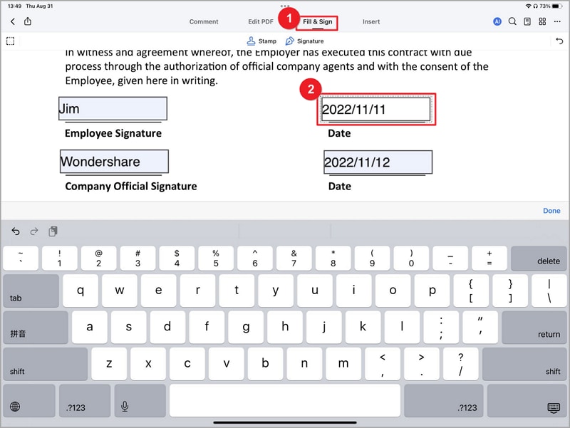 fill interactive forms