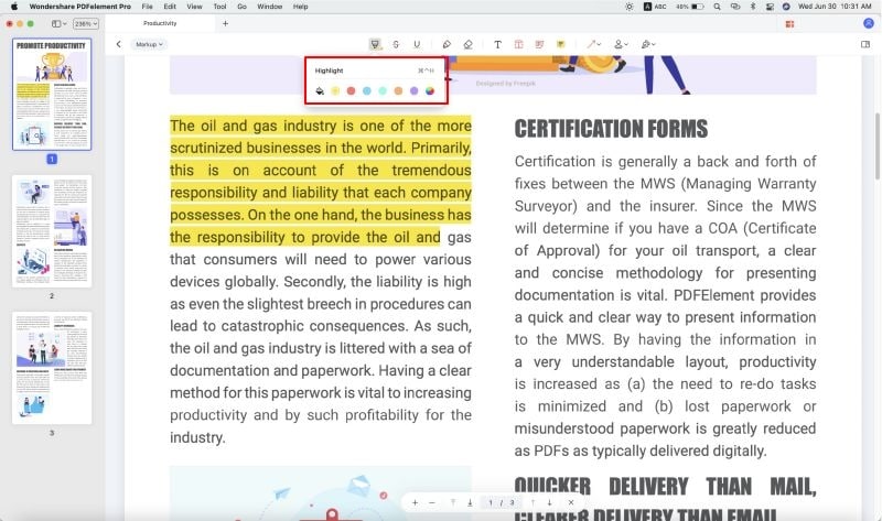 change highlight colour in pdf