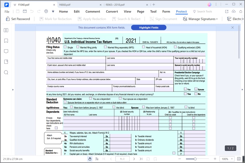 federal tax return