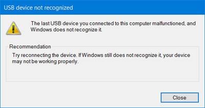 perangkat usb tidak berfungsi