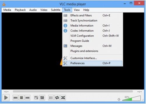 vlc tools preferences