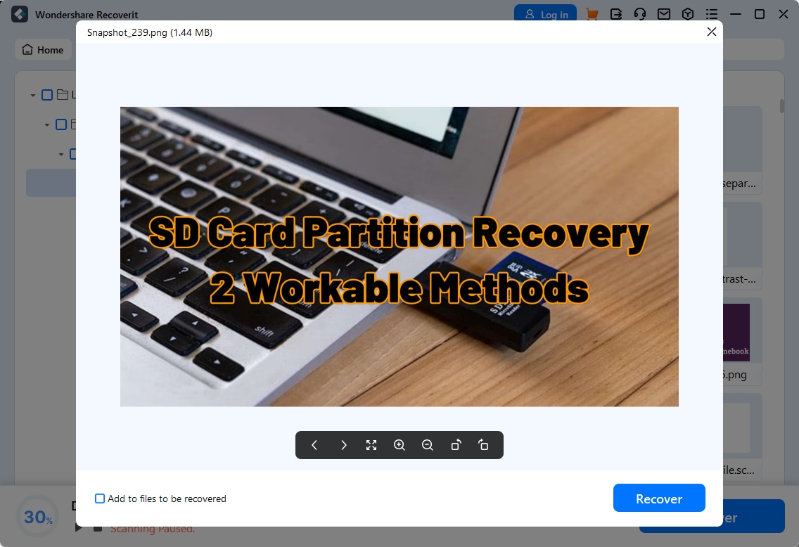 preview your file with recoverit