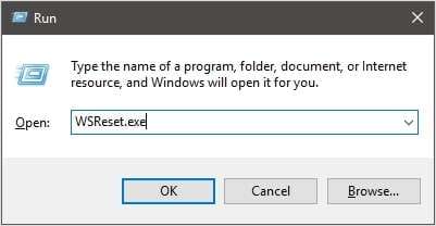 running wsreset.exe in windows 