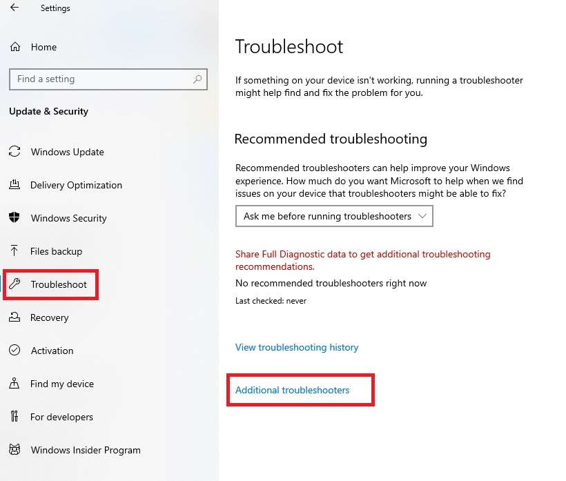 troubleshoot screen in windows 