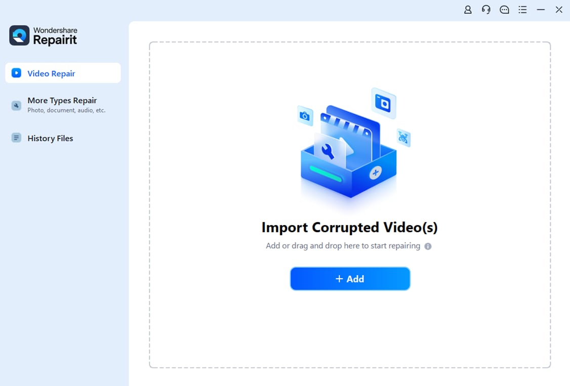 import dat video file to repairit video repair