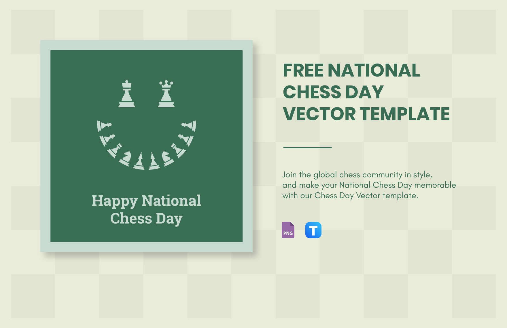 National Chess Day Vector 