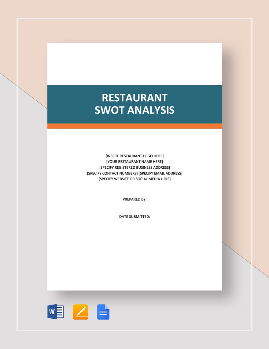 Restaurant SWOT Analysis Template in Pages, PDF, Word, Google Docs - Download | Template.net