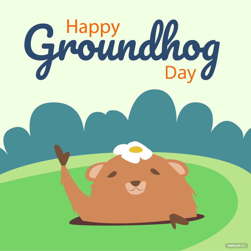 Happy Groundhog Day Vector