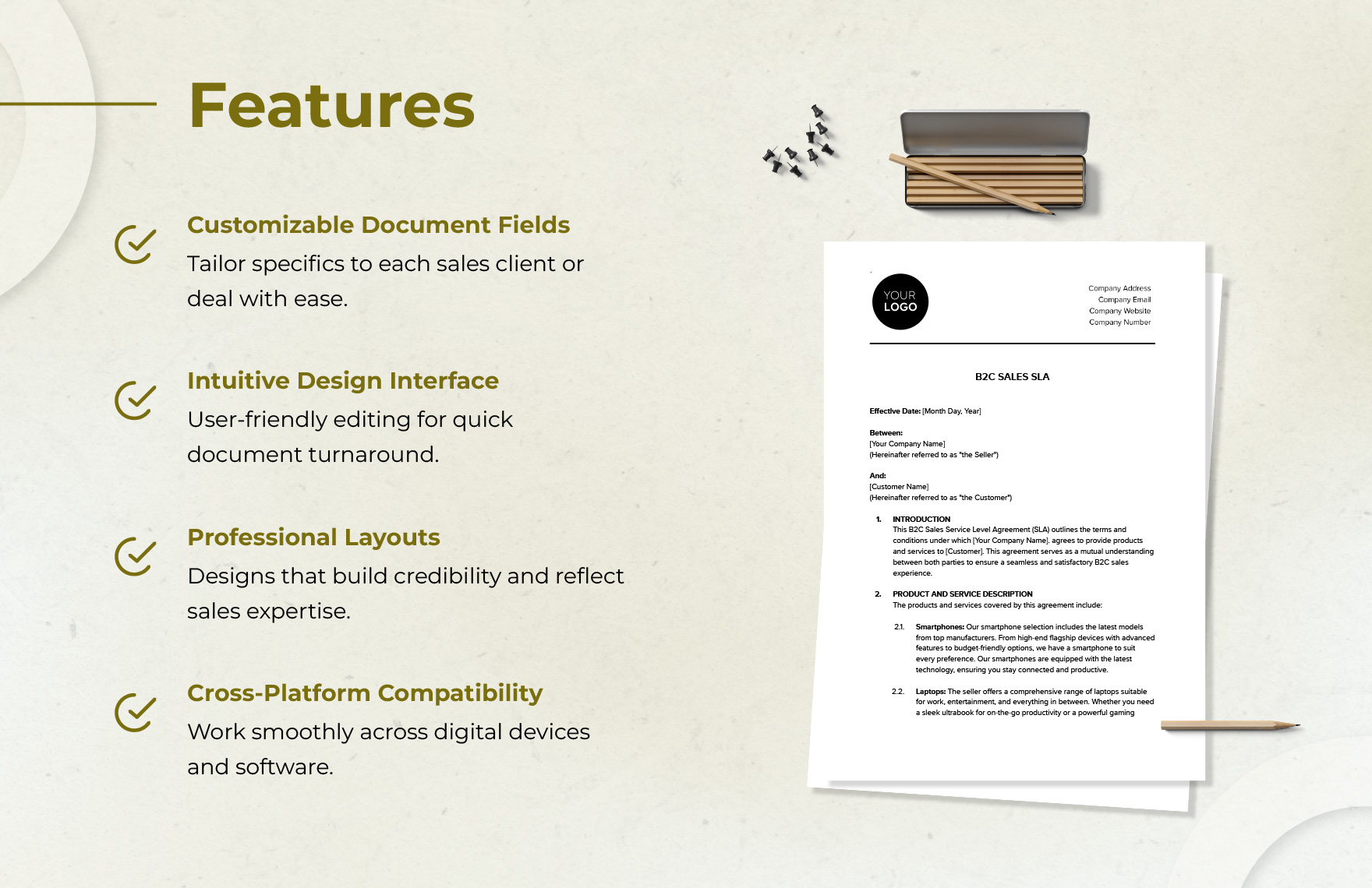 B2C Sales SLA Template