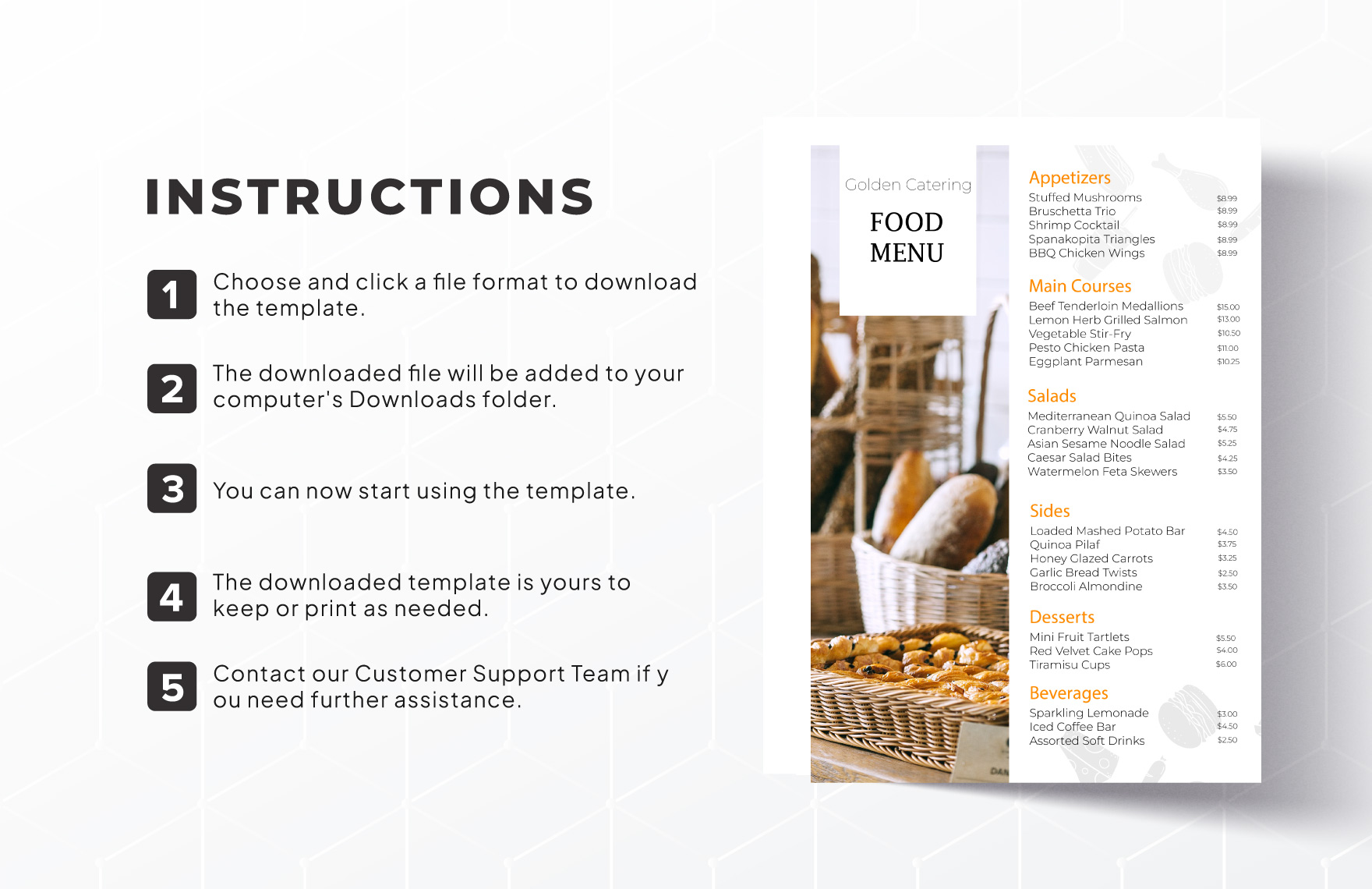 Catering Food Menu Template