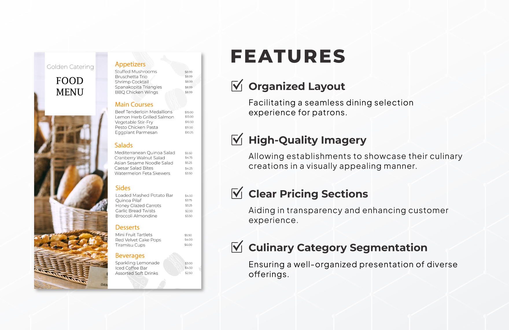 Catering Food Menu Template