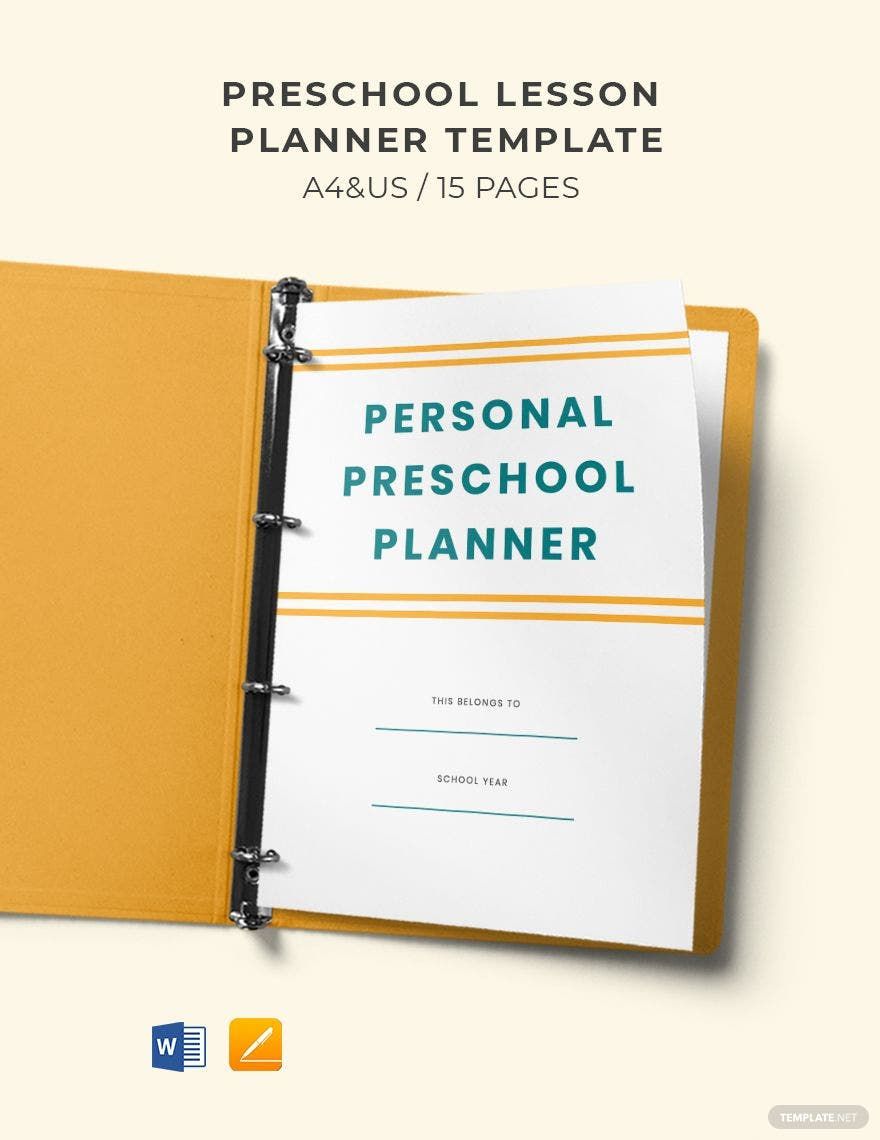 Preschool Lesson Planner Template