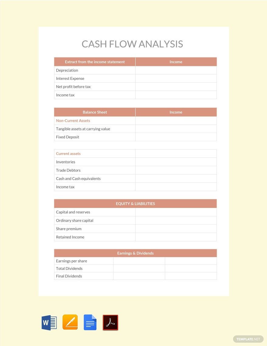 Cash Flow Analysis Template in Pages, PDF, Word, Google Docs - Download | Template.net