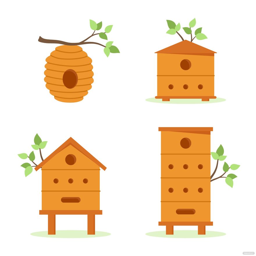 Bee House Vector