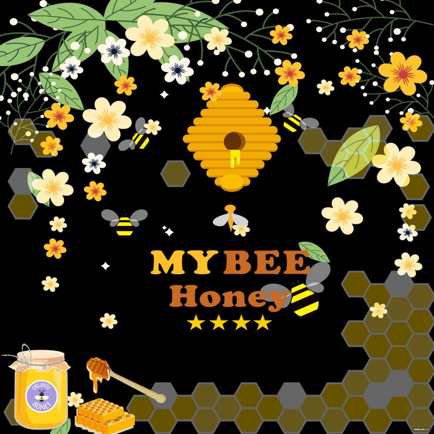 Bee Invitation Vector