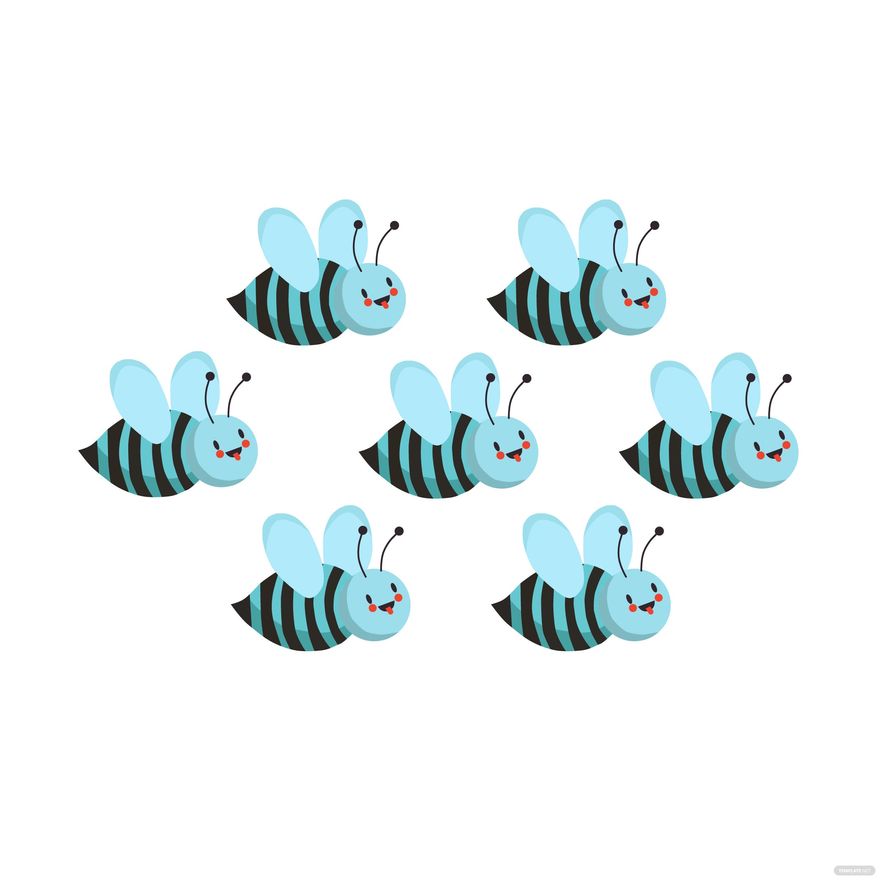 Blue Bee Vector