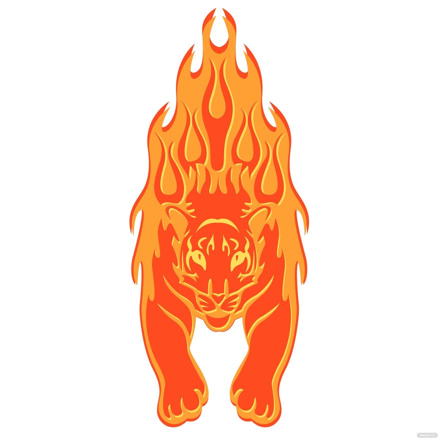 Flame Tiger Vector in Illustrator, SVG, JPG, EPS, PNG - Download | Template.net