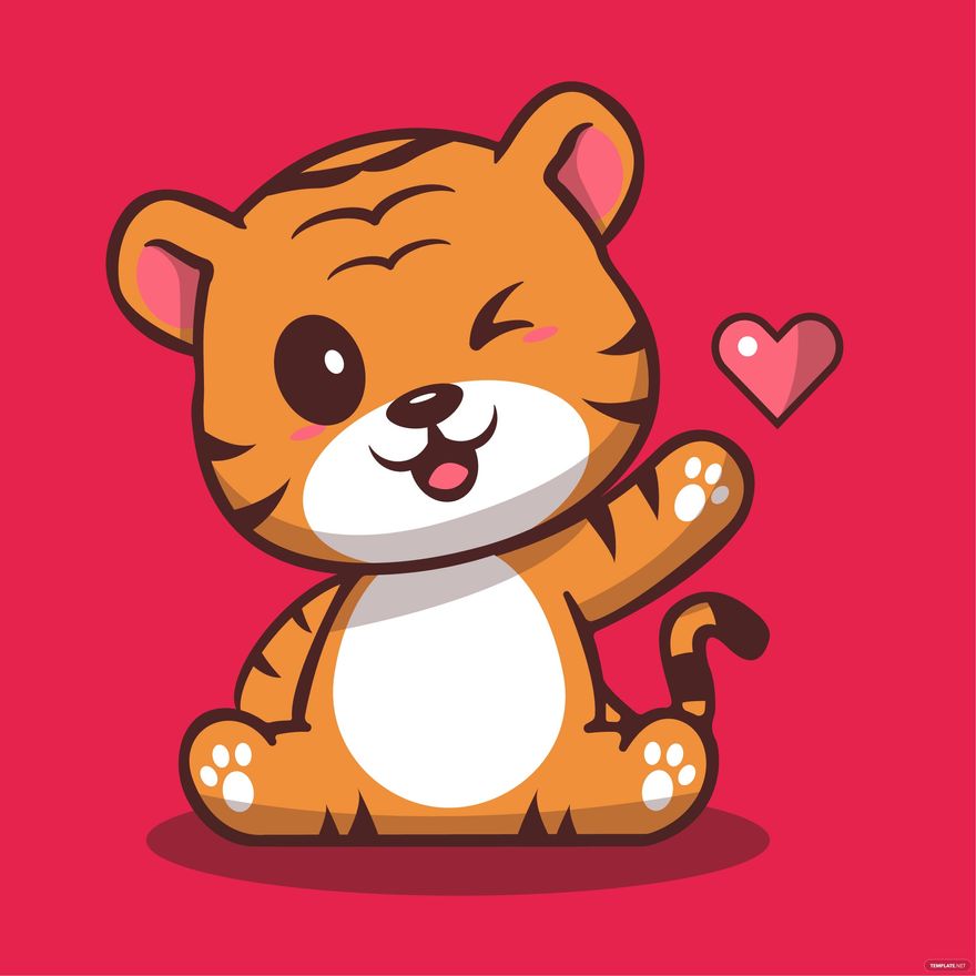 Kawaii Tiger Vector in Illustrator, SVG, JPG, EPS, PNG - Download | Template.net