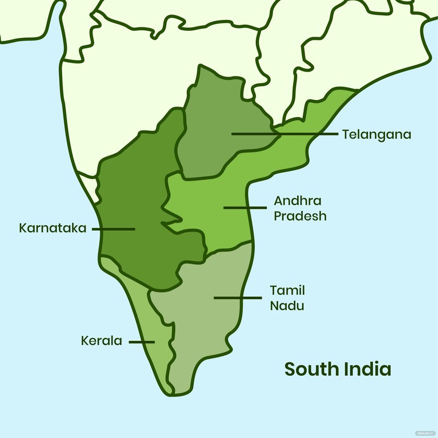 South India Map Vector